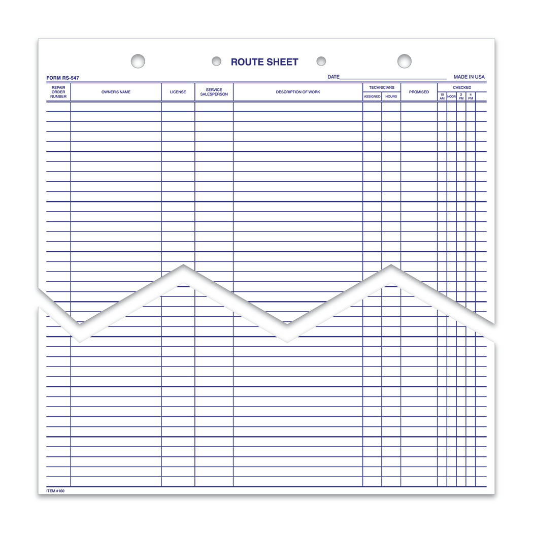 Route Sheets/Appointments - Form #RS-547 - flywheelnw.com