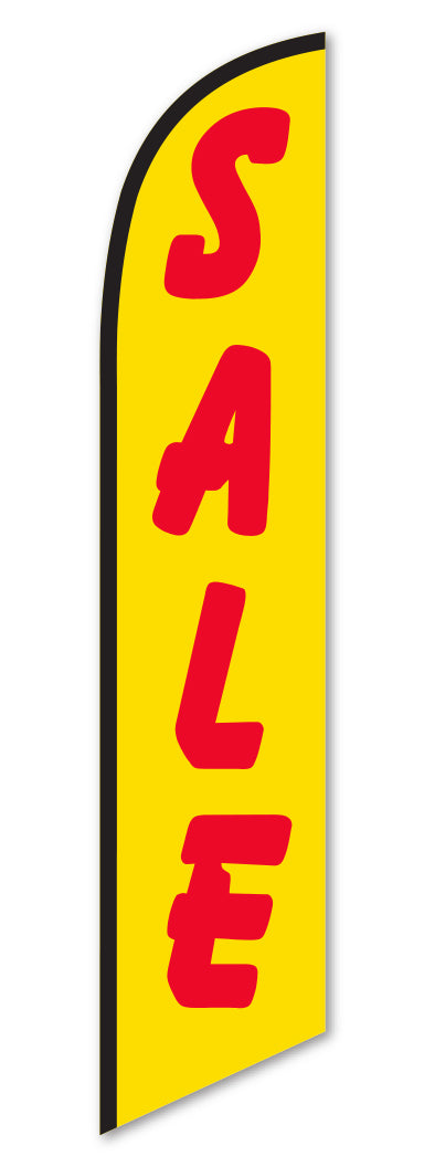 Red Sale Sign with Yellow Background Swooper Booster