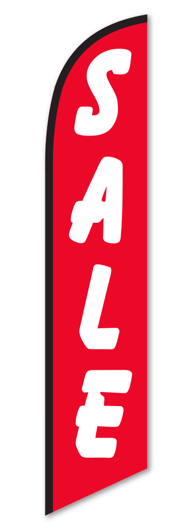 White Sale Sign with Red Background Swooper Booster