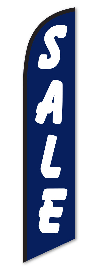 White Sale Sign with Blue Background Swooper Booster