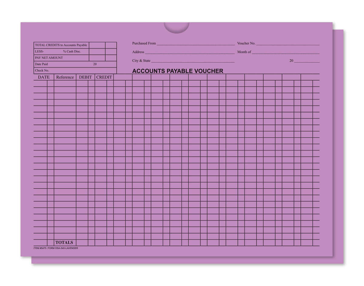 Accounts Payable Voucher Envelopes - General Accounting Style (Packs of 100)