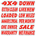 Die-Cut Window Stickers - 3-1/2&quot; x 13-1/2&quot; Red &amp; White