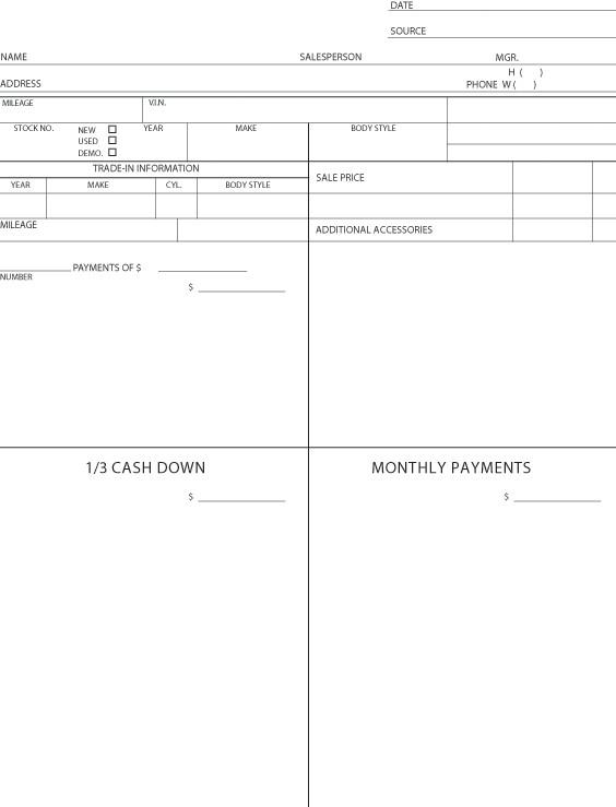 Four Square Form/Customer Proposal 