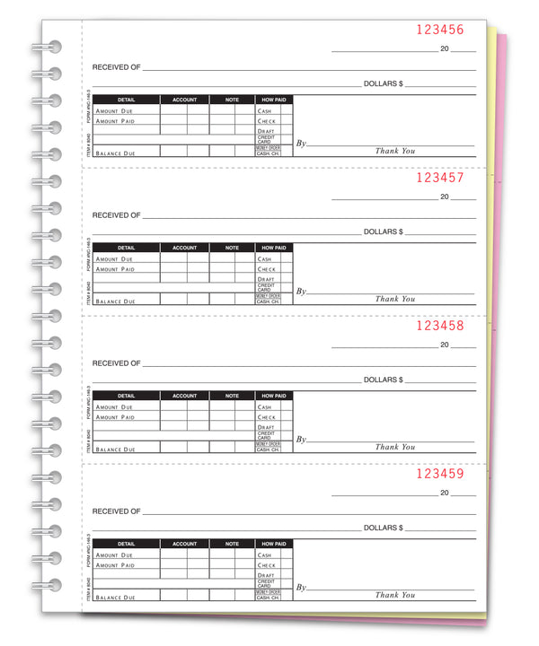 Cash Receipt Book - 3 Part - Flywheelnw.com