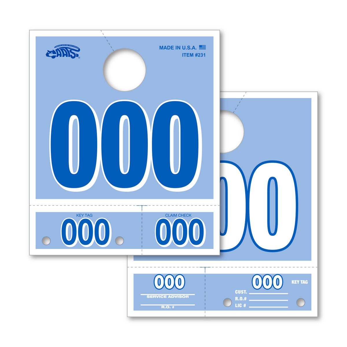 Colored Dispatch Numbers & Key Tags