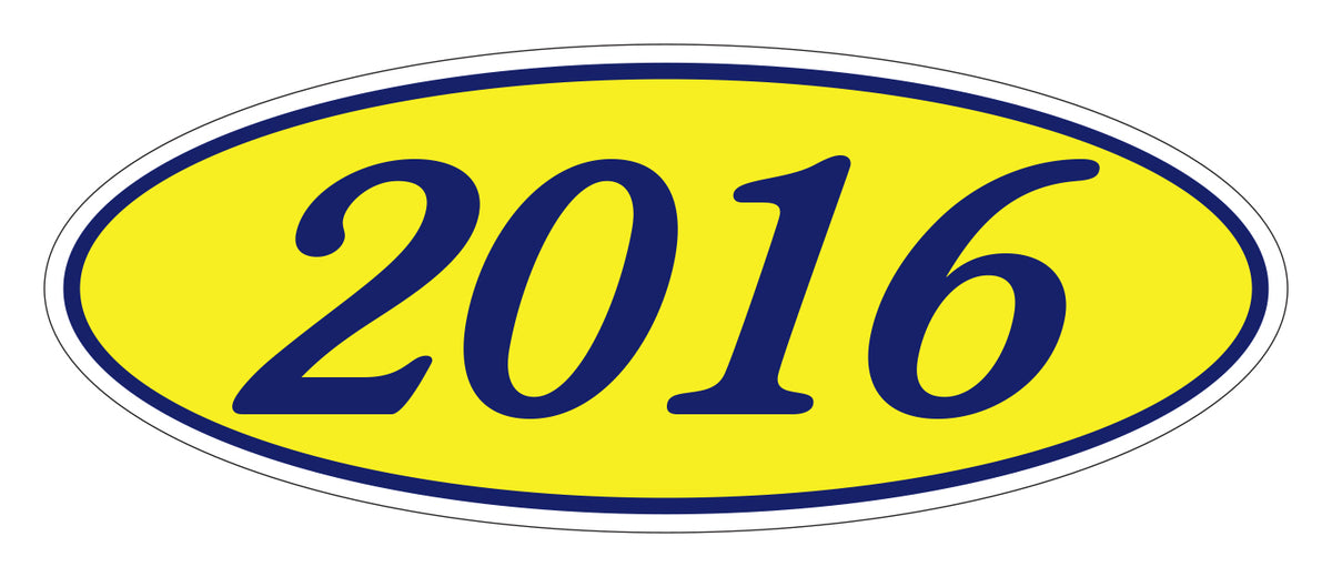 Oval Year Window Stickers