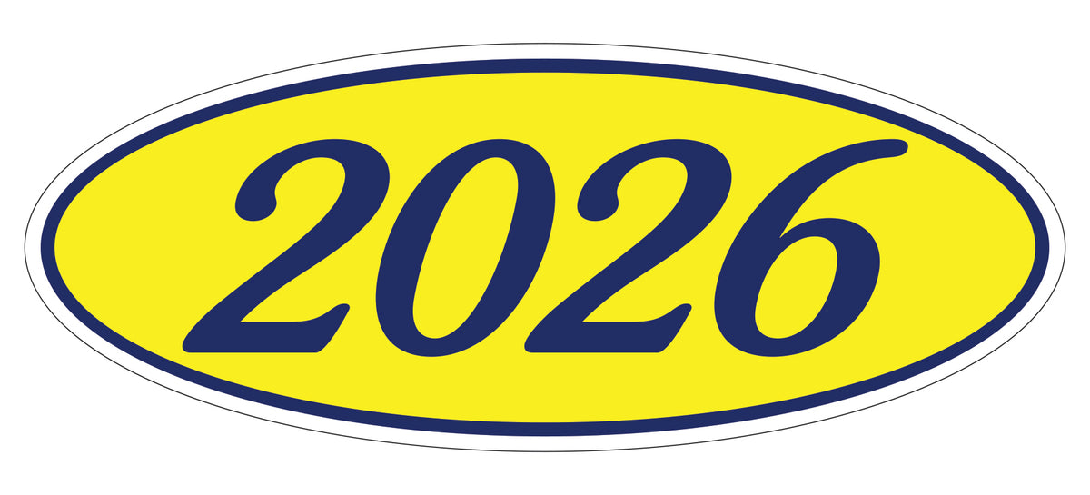 Oval Year Window Stickers