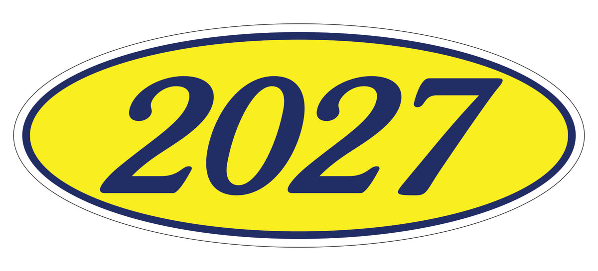Oval Year Window Stickers