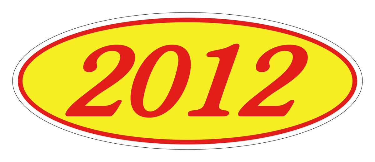 Oval Year Window Stickers