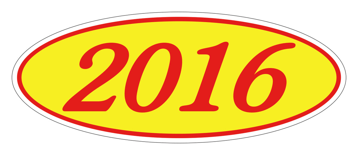 Oval Year Window Stickers