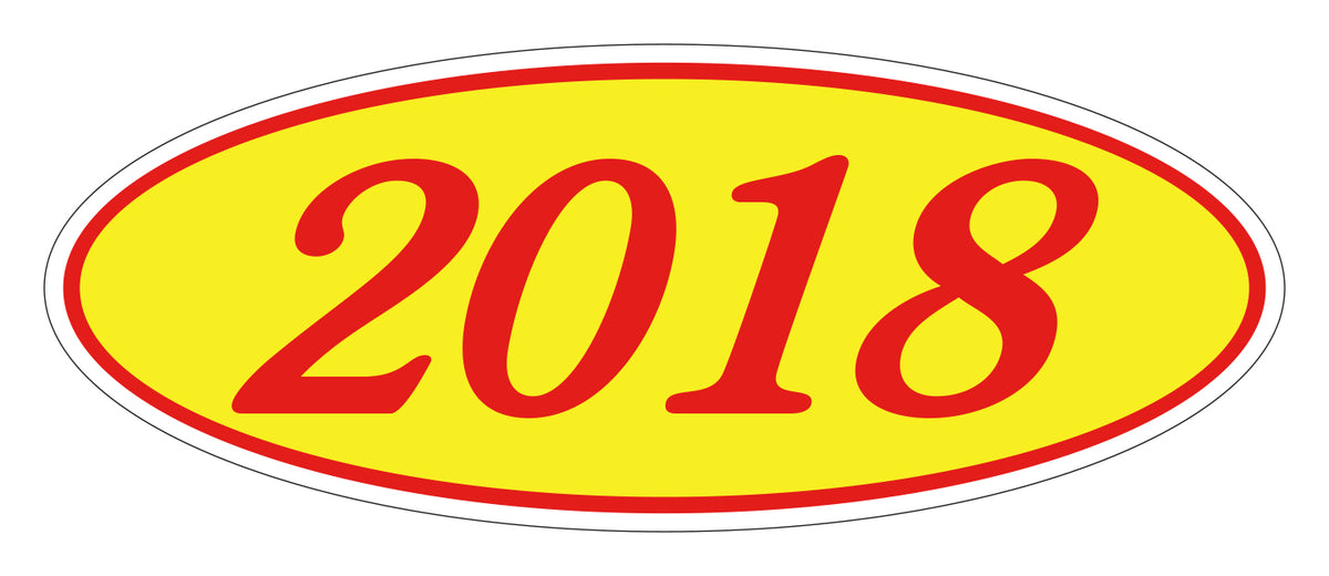 Oval Year Window Stickers