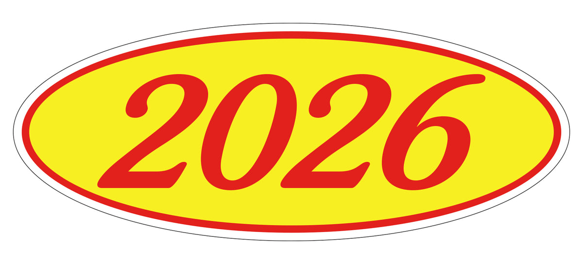 Oval Year Window Stickers