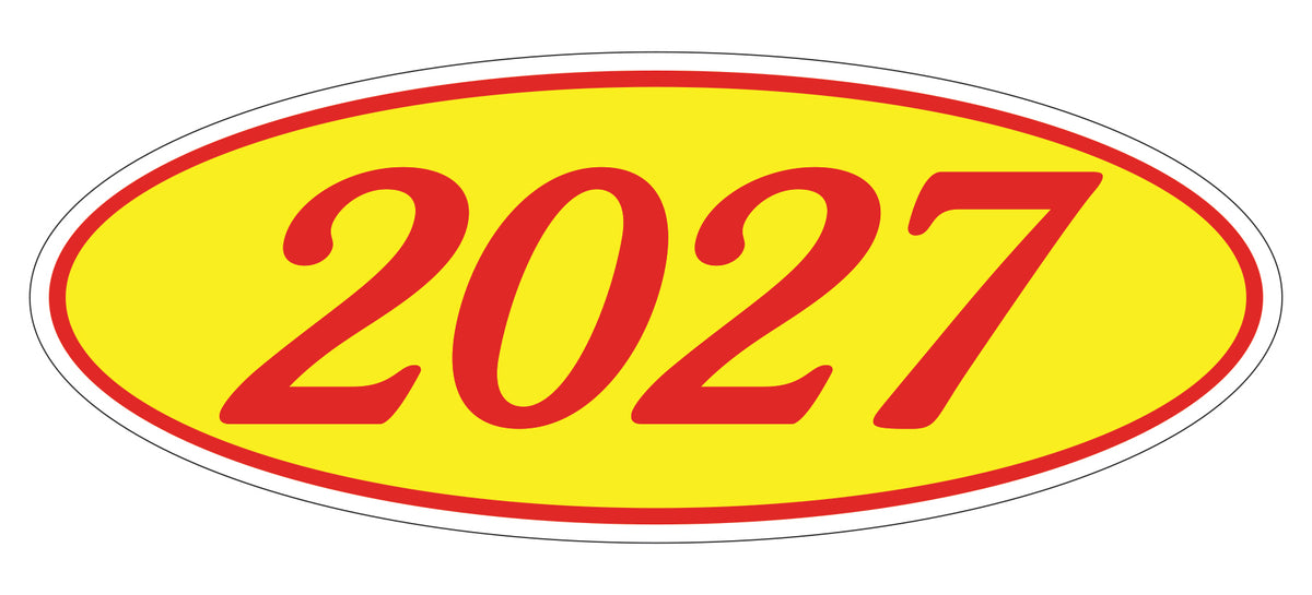 Oval Year Window Stickers