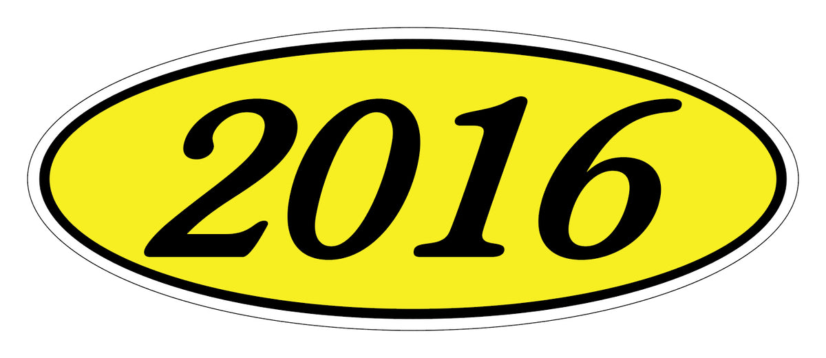 Oval Year Window Stickers