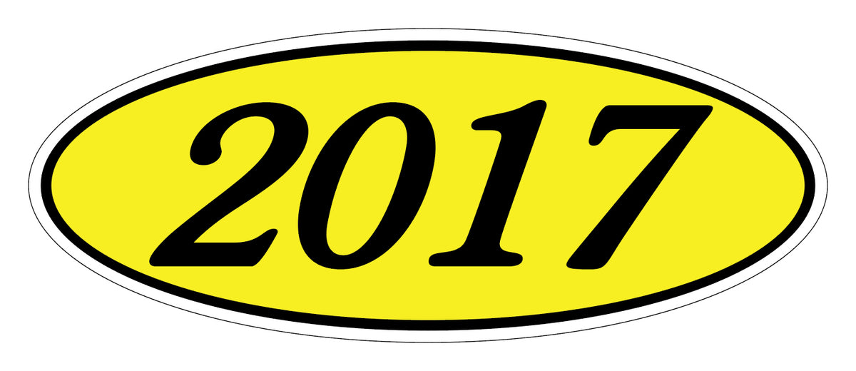 Oval Year Window Stickers