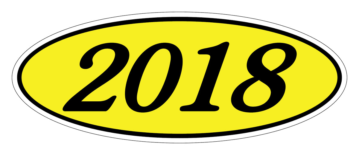 Oval Year Window Stickers