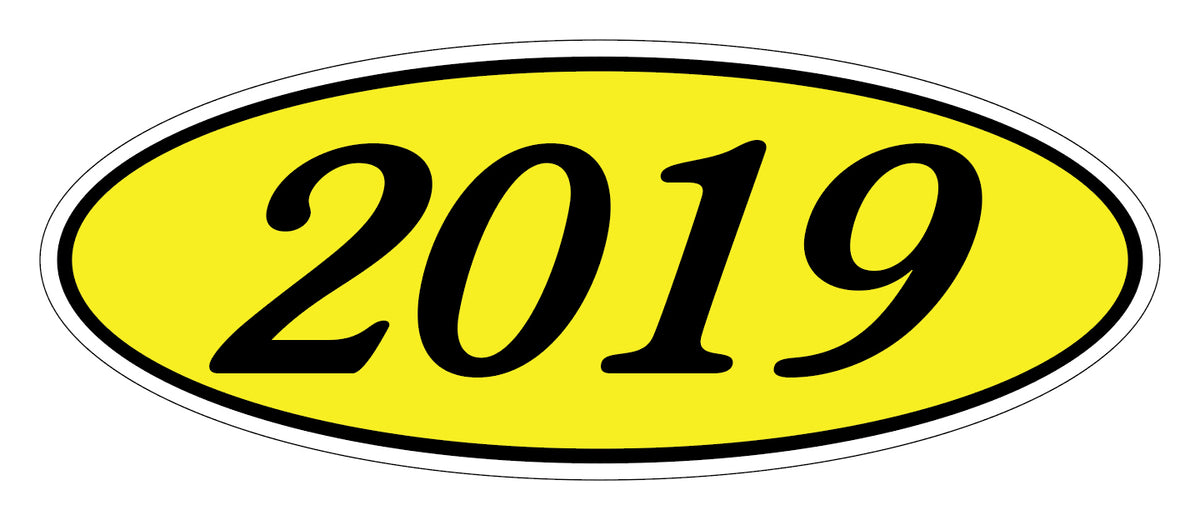 Oval Year Window Stickers