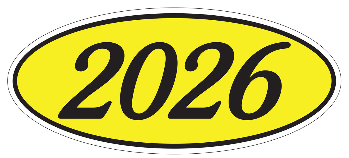 Oval Year Window Stickers