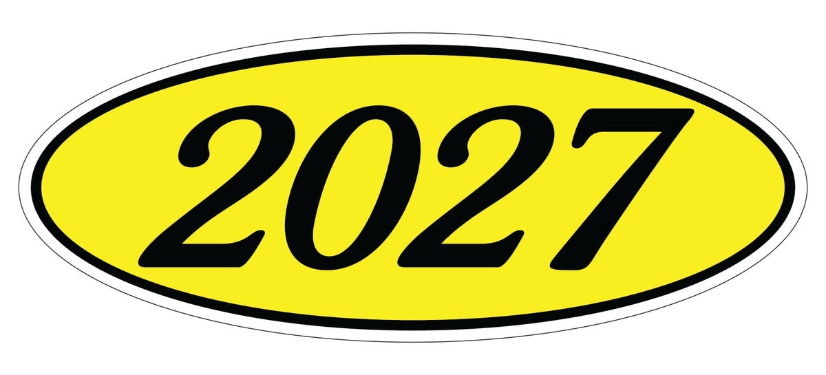 Oval Year Window Stickers