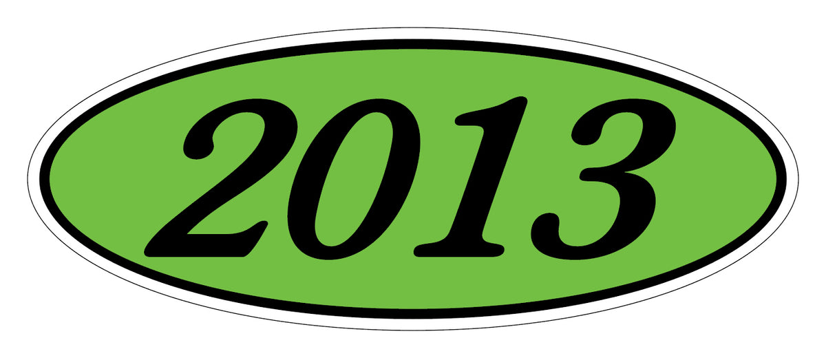 Oval Year Window Stickers