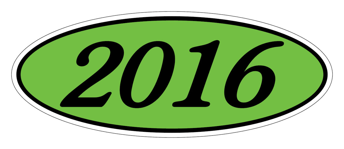 Oval Year Window Stickers