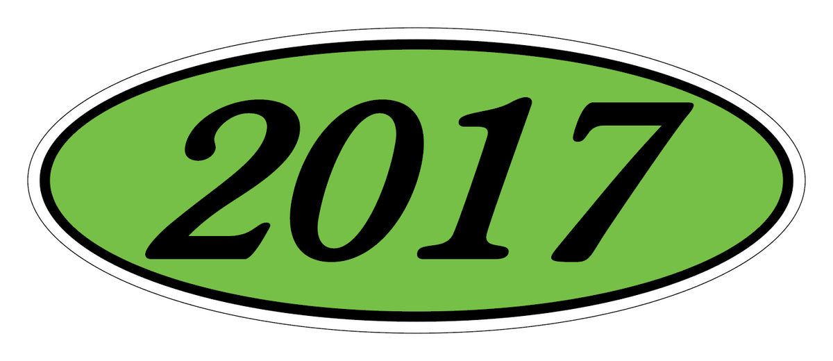 Oval Year Window Stickers