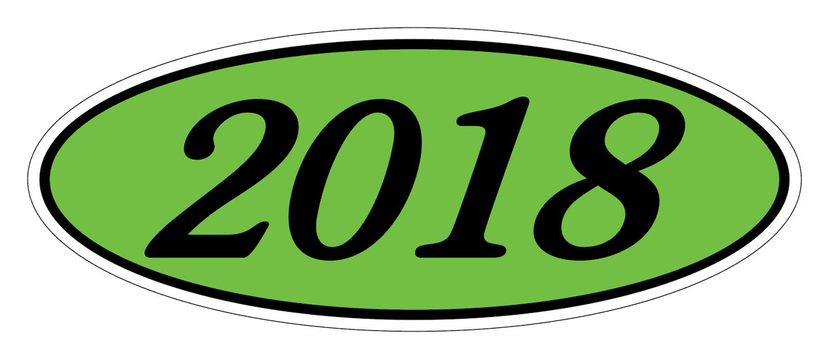 Oval Year Window Stickers