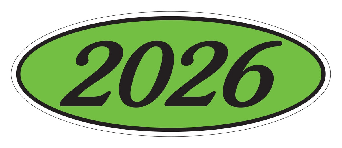 Oval Year Window Stickers
