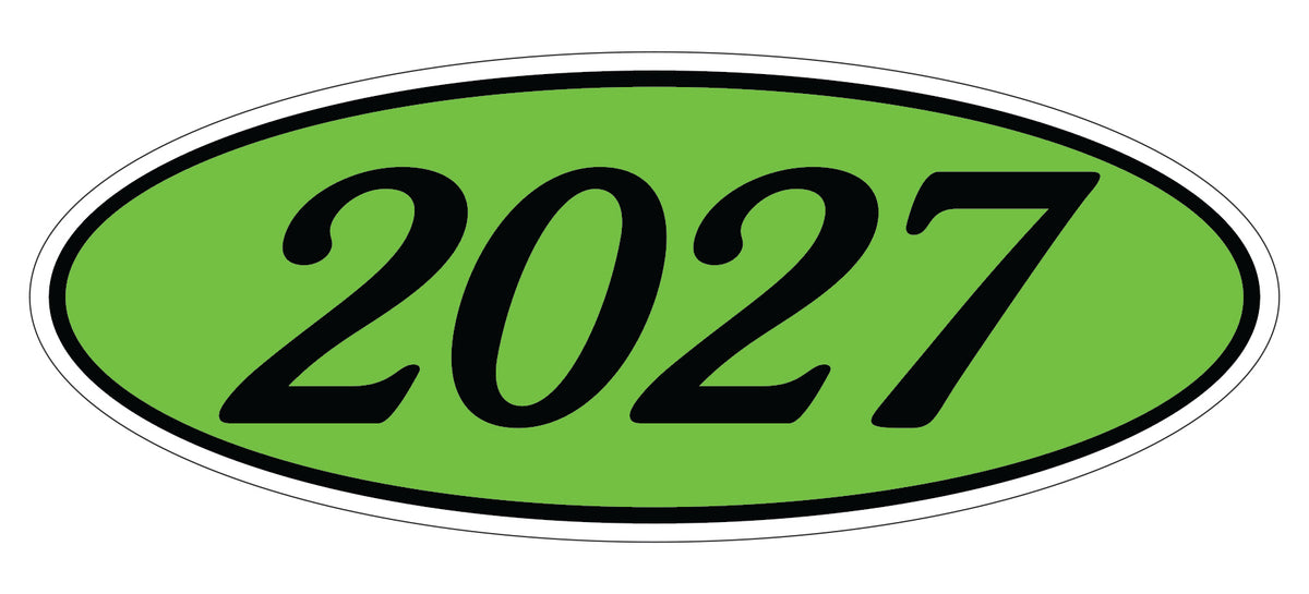 Oval Year Window Stickers