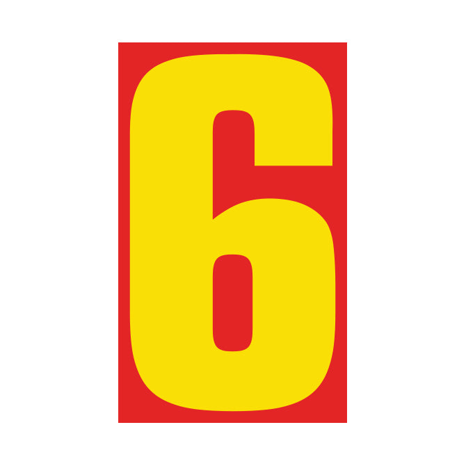 Number Window Stickers - 9-1/2&quot; Various Colors