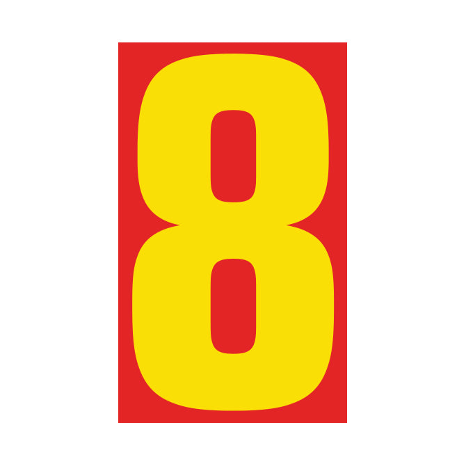 Number Window Stickers - 9-1/2&quot; Various Colors