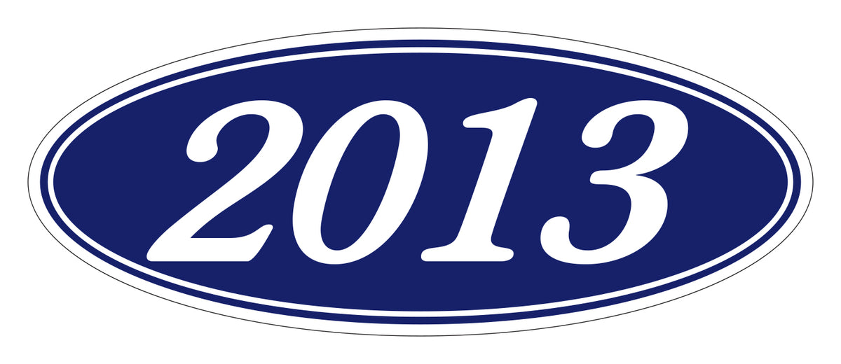 Oval Year Window Stickers