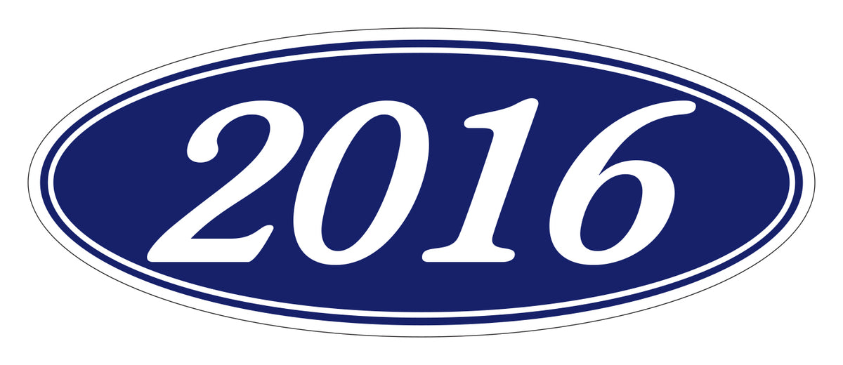 Oval Year Window Stickers