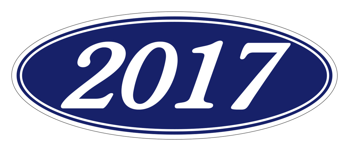 Oval Year Window Stickers