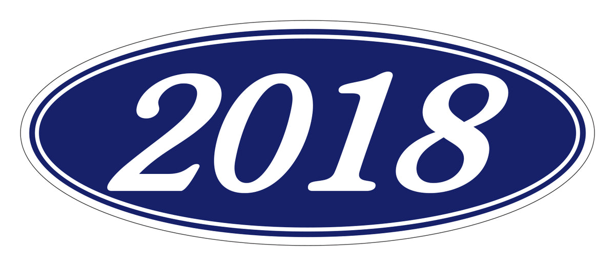 Oval Year Window Stickers