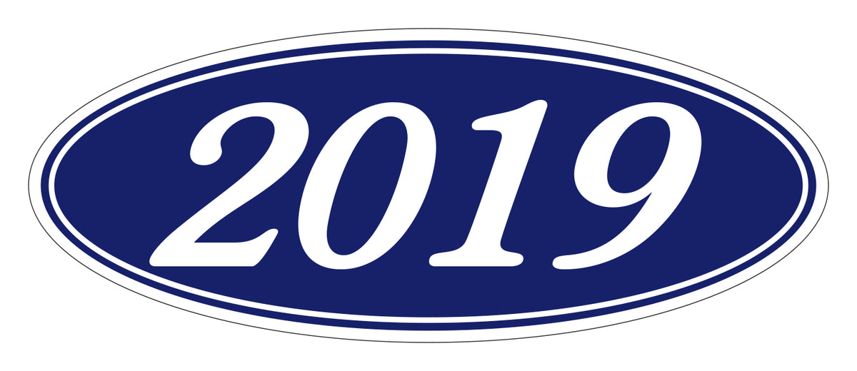 Oval Year Window Stickers