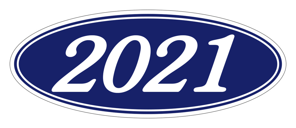 Oval Year Window Stickers