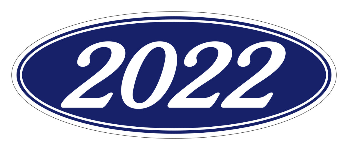 Oval Year Window Stickers