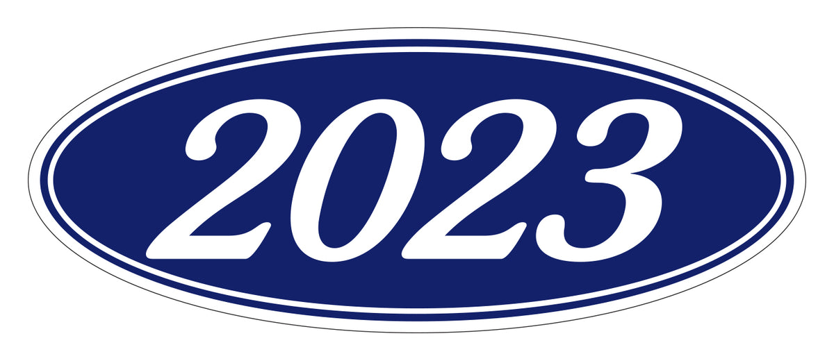 Oval Year Window Stickers