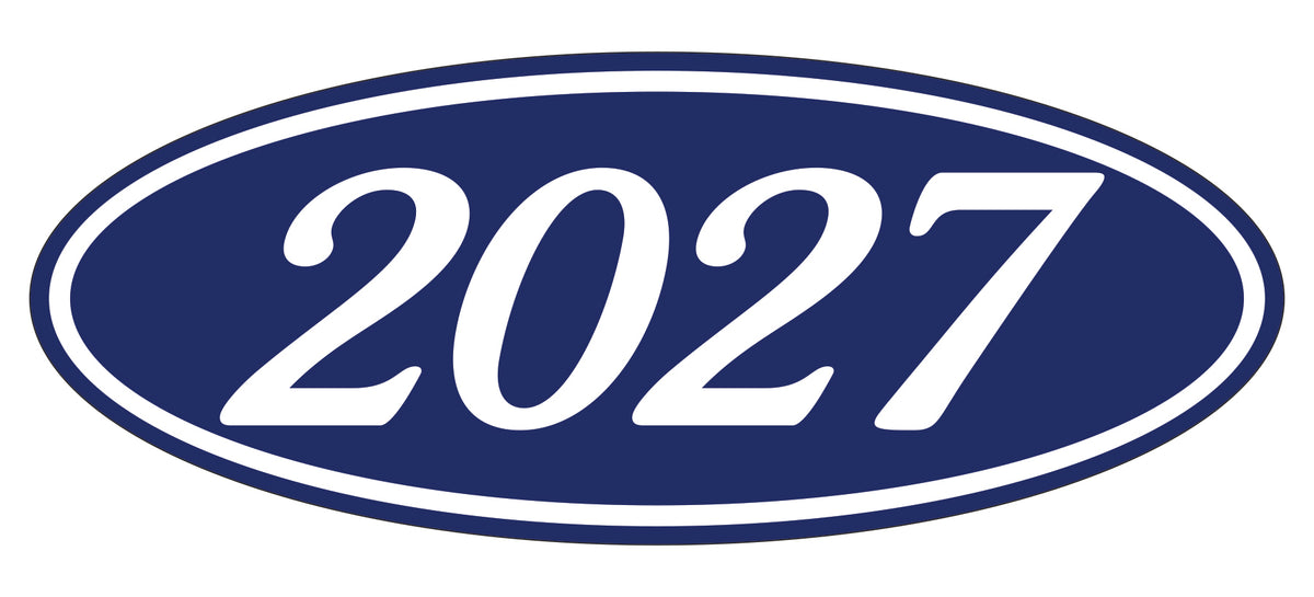 Oval Year Window Stickers