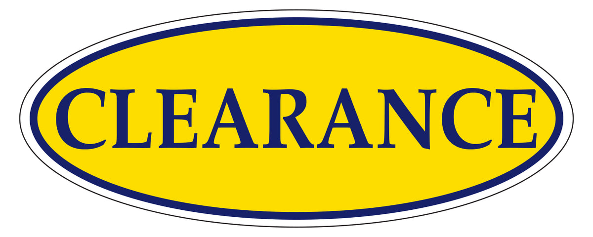 Window Sticker, Blue on Yellow OVAL