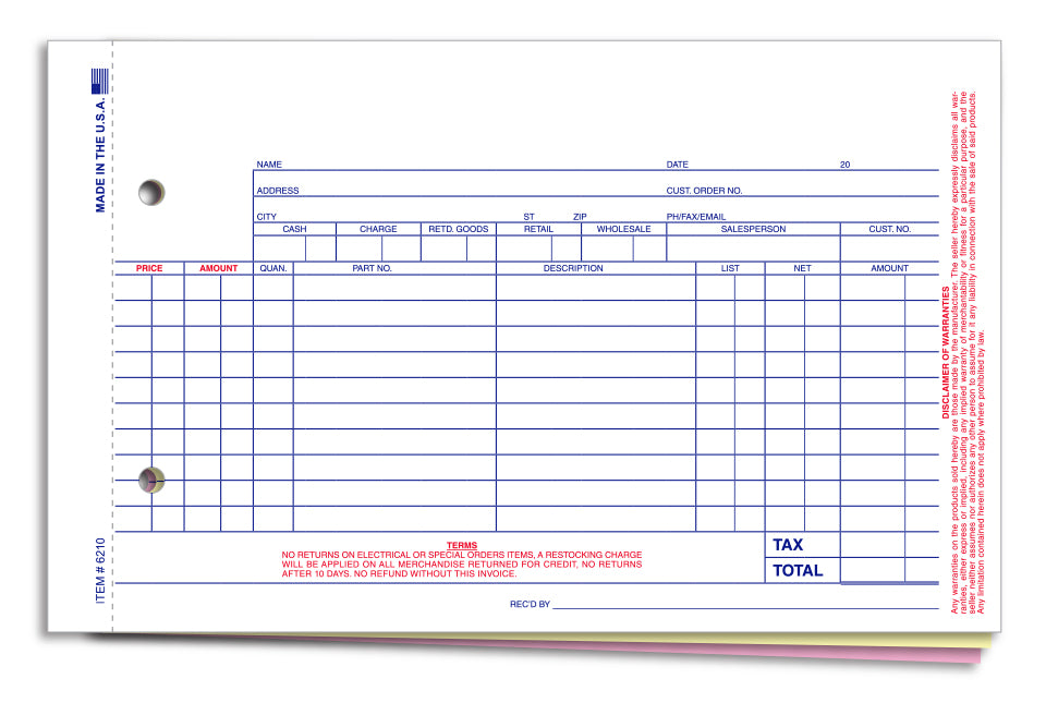 Parts Invoice