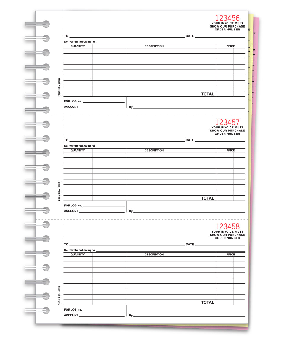 Purchase Order Books - 3-part, Short