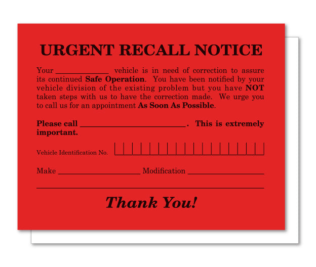 Urgent Recall Notice