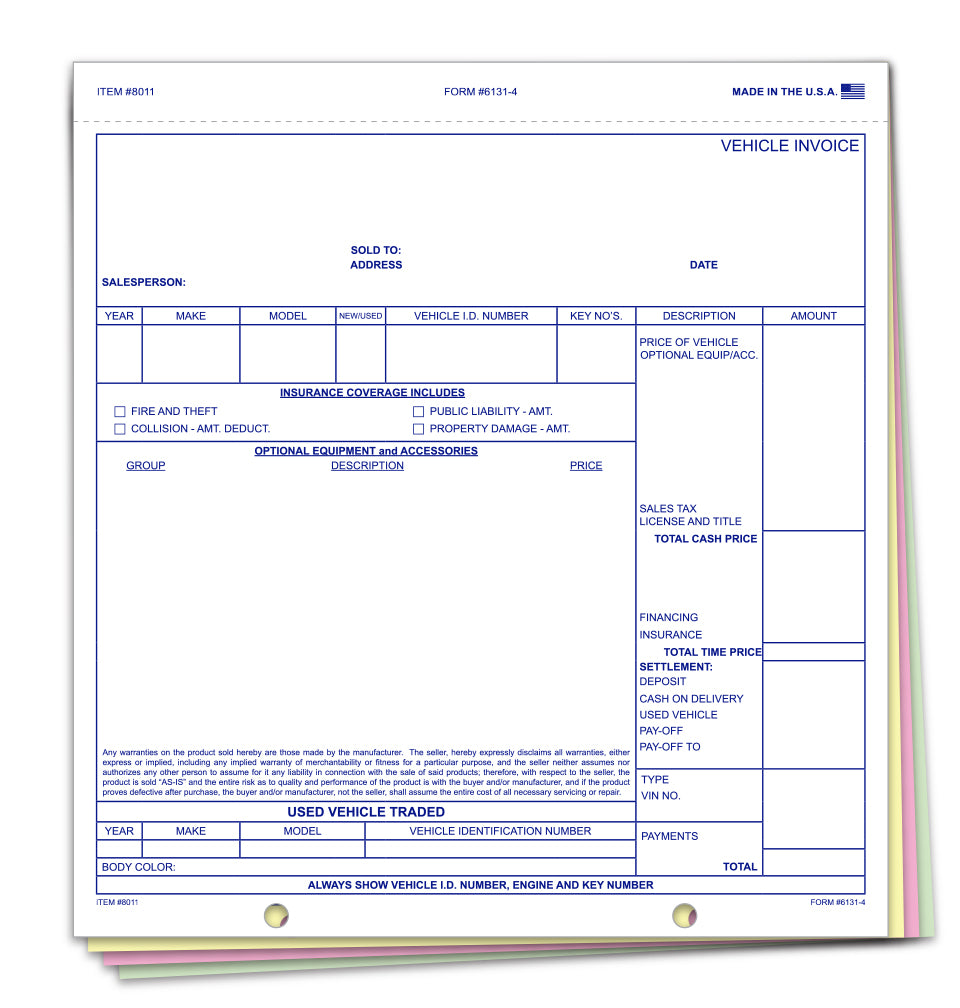 Vehicle Invoice - 6131-4