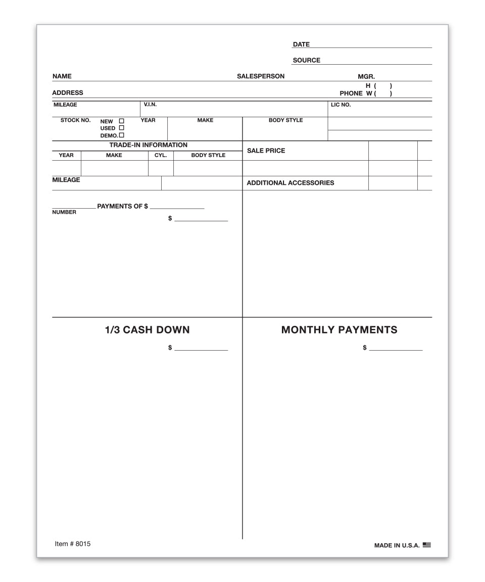 Four Square Form/Customer Proposal