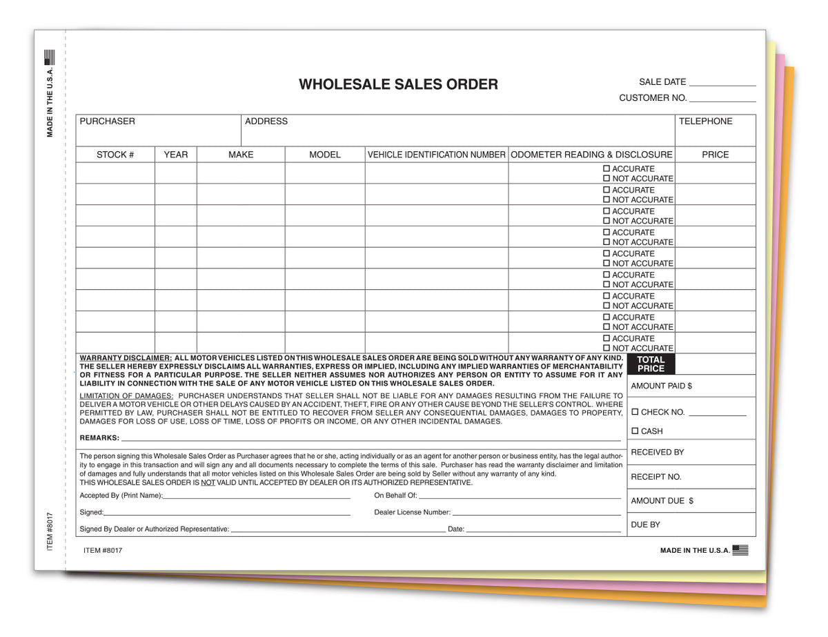 Wholesale Sales Order