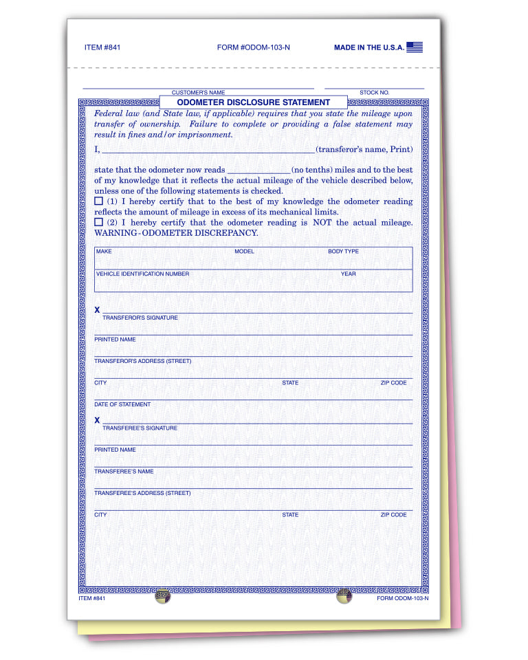 Odometer Disclosure Statement