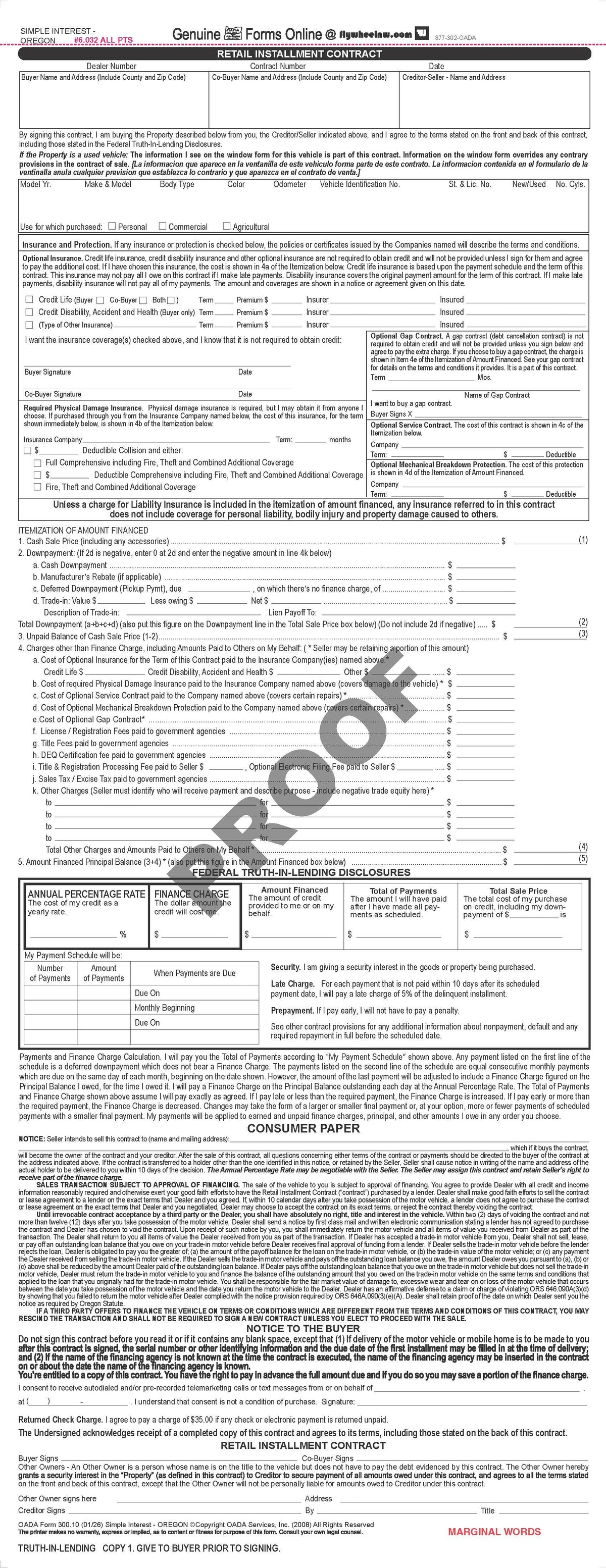 Retail Installment Contract