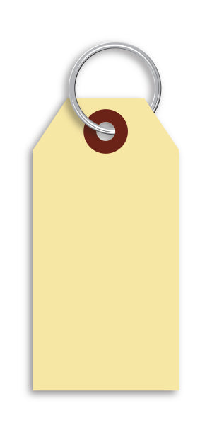 Manila Key Tag with 7/8" Ring Inserted 